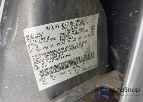 2014 Ford F-250 Xlt from USA, damaged, VIN 1FT7W2B60EEA34072